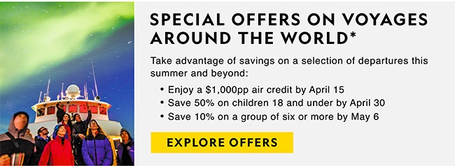 SPECIAL OFFERS ON VOYAGES AROUND THE WORLD