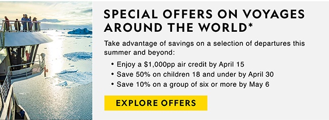 SPECIAL OFFERS ON VOYAGES AROUND THE WORLD